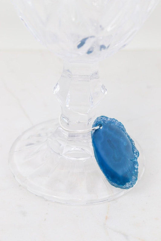 Marcador de Taça Ágata Azul Tingida