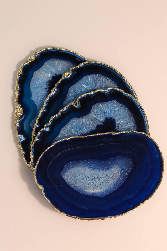 Chapa Ágata Azul Banho Ouro 281 a 385 gramas aprox.