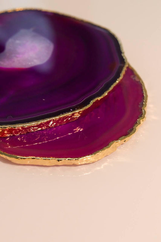 Chapa Ágata Rosa Banho Ouro 259 a 340 gramas aprox.
