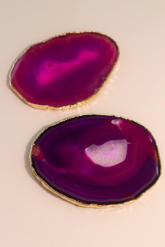 Chapa Ágata Rosa Banho Ouro 259 a 340 gramas aprox.