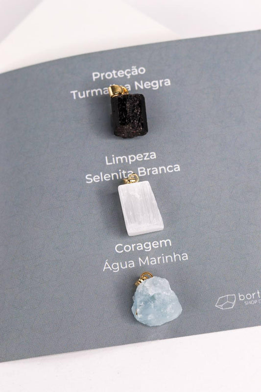 Kit Pingentes Eu Desejo Proteção Banhado Ouro