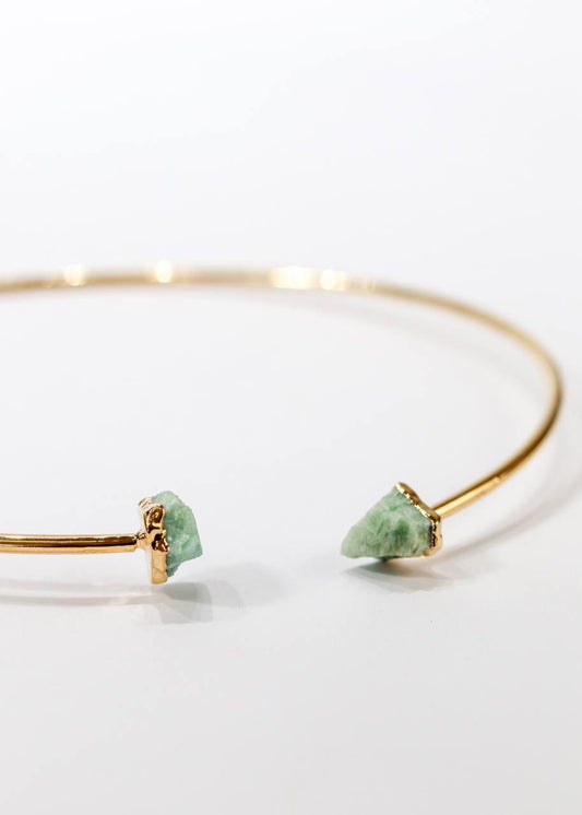 Choker Duo Amazonita Bruta com Eletroplate Banho Ouro