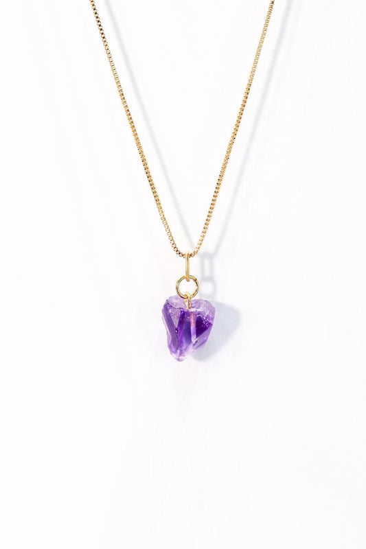 Colar Pedra Natural Ametista Conexão Singular banhada Ouro 18K
