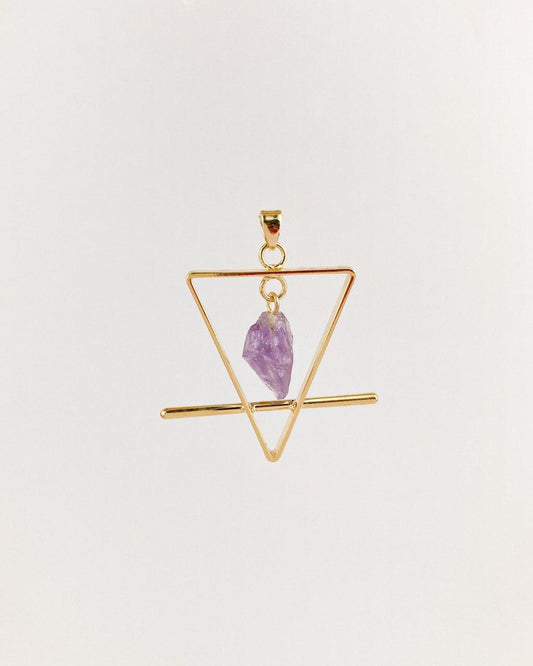 Pingente Ametista Terra Banhado Ouro