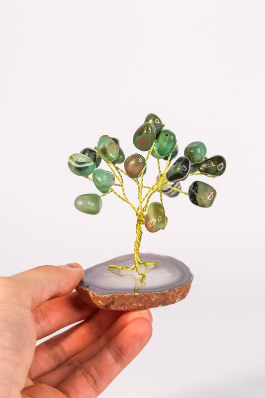 Arvore Pedra Ágata Verde mini