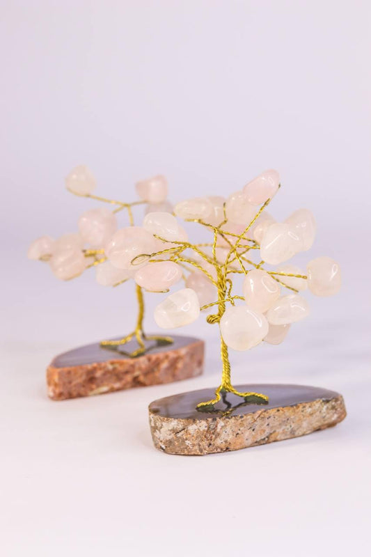 Árvore pedra Quartzo Rosa mini
