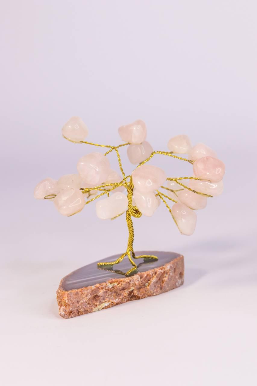 Árvore pedra Quartzo Rosa mini