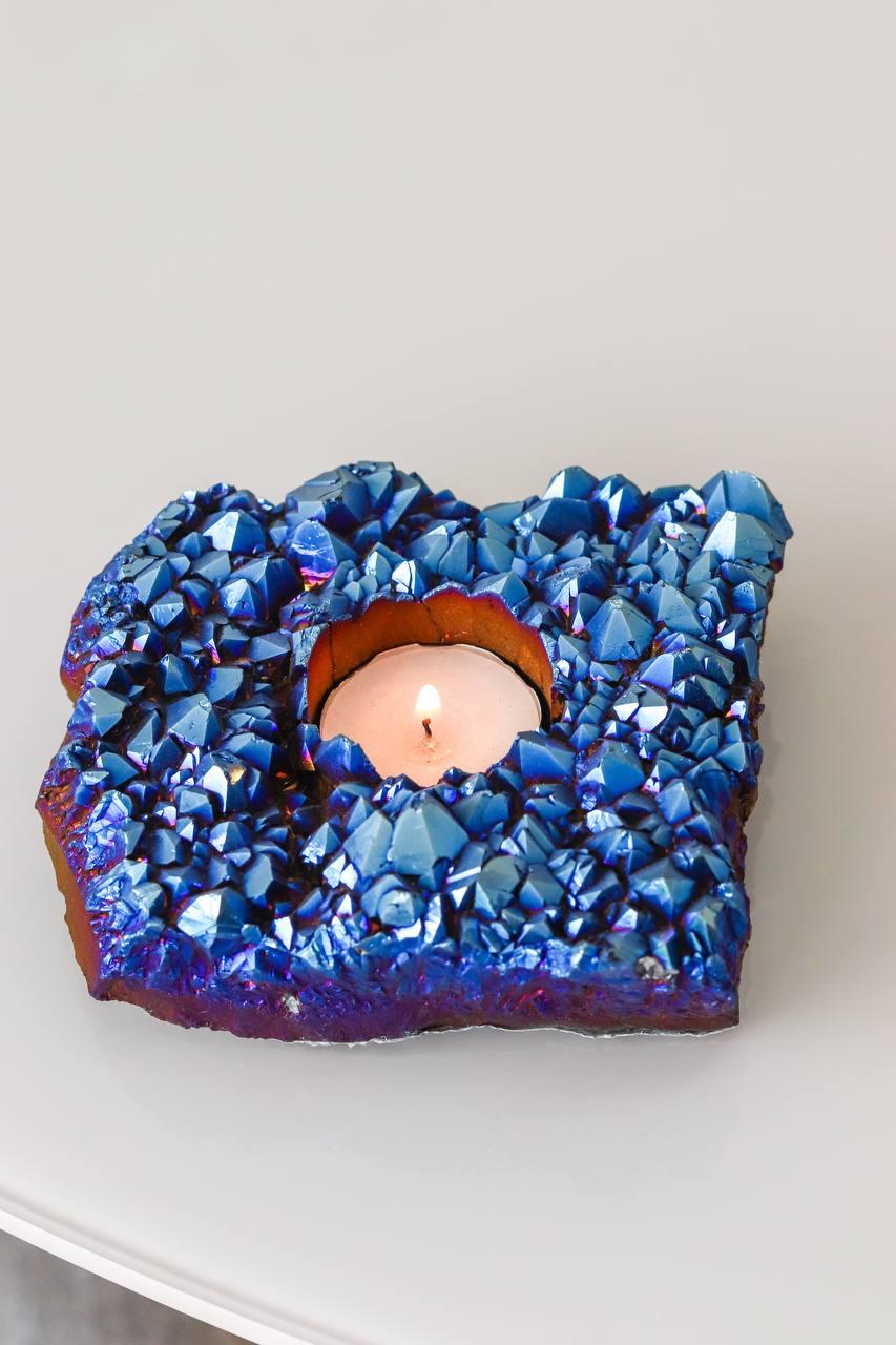 Porta Vela Drusa Quartzo Titânio Azul