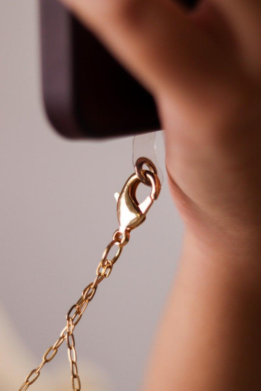 Colar Para Celular Ametista Banho Ouro
