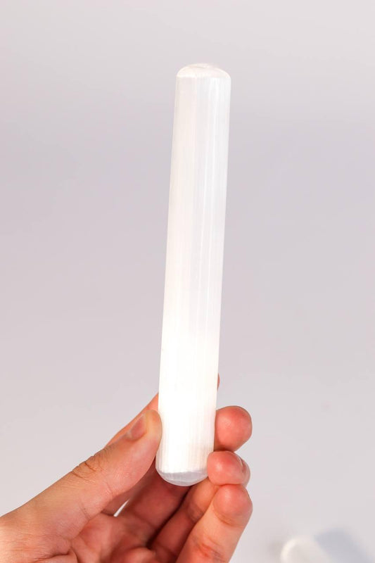 Bastão Massageador Selenita Branca 16 cm