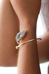 Bracelete Geodo de Ágata Natural Banho Ouro