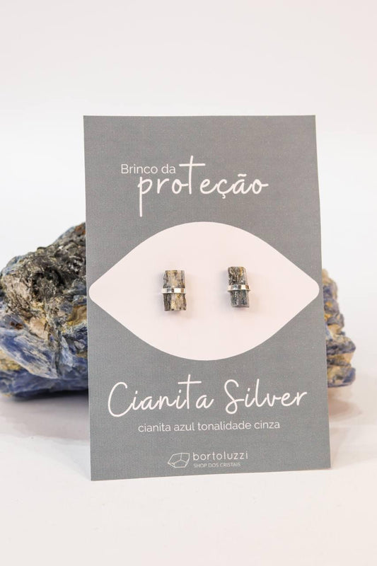 Brinco da Proteção Cianita Silver