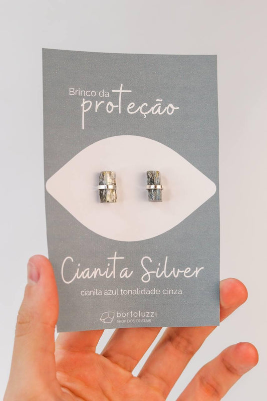 Brinco da Proteção Cianita Silver