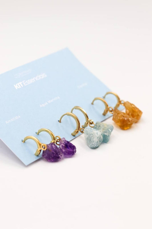 Kit Brincos Argola Essenciais Banho Ouro