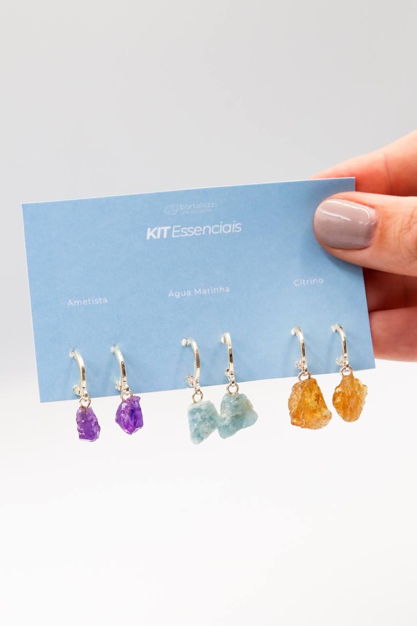 Kit Brincos Argola Essenciais Banho Prata