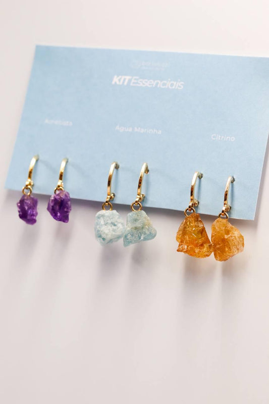 Kit Brincos Argola Essenciais Banho Ouro