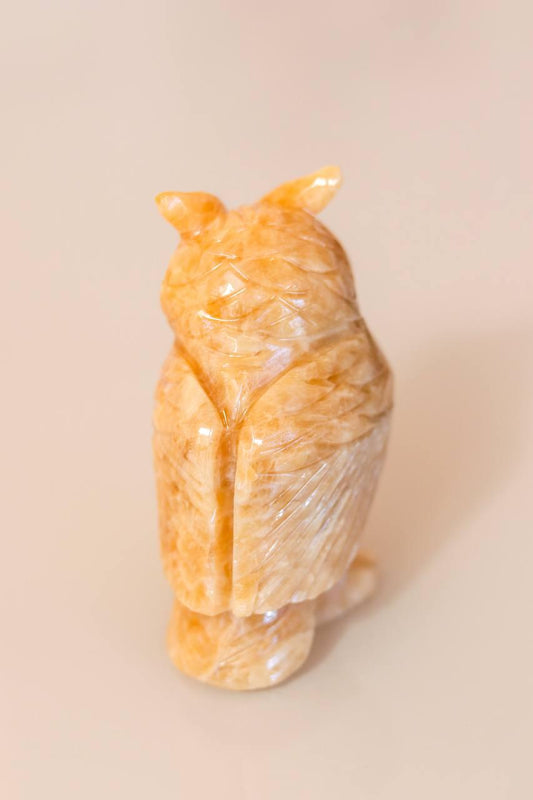 Coruja Calcita Laranja Média