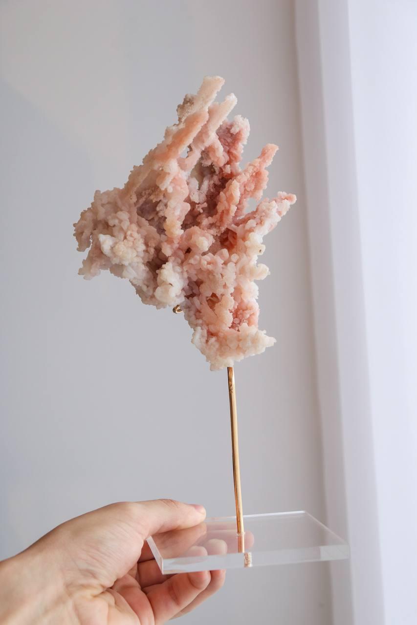 Pedra Calcedônia Rosa Bruta 480 gramas