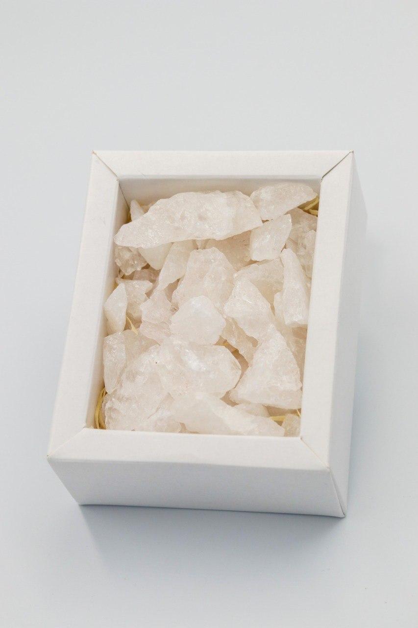 Quartzo Branco Bruto Chips Box