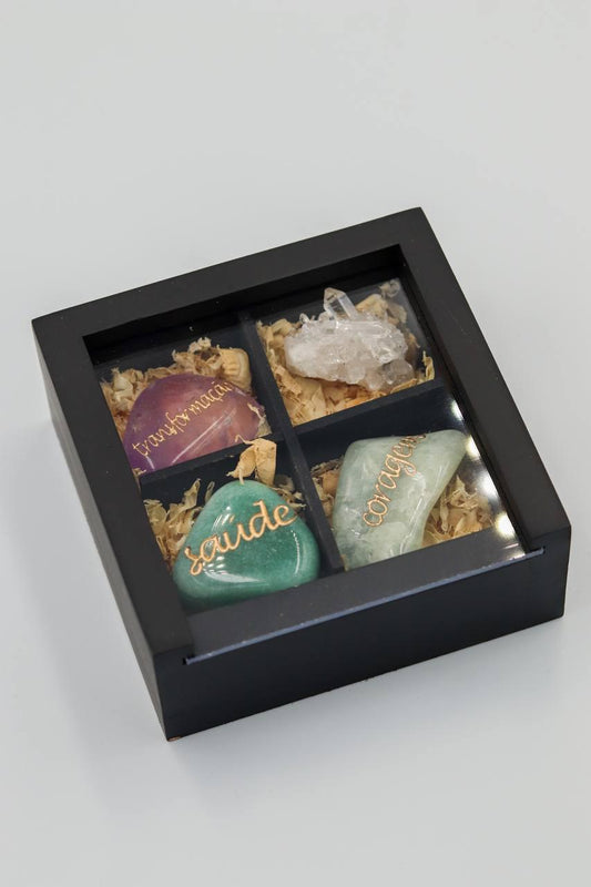 Kit Caixa Cristais Poderosos Quatro pedras