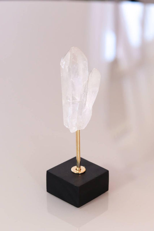 Drusa Cristal na Base de Madeira Preta