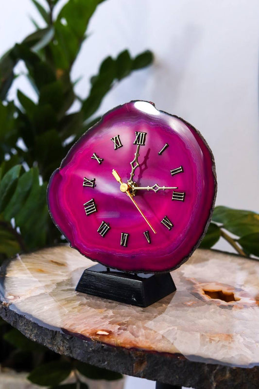 Relógio Chapa Ágata Rosa