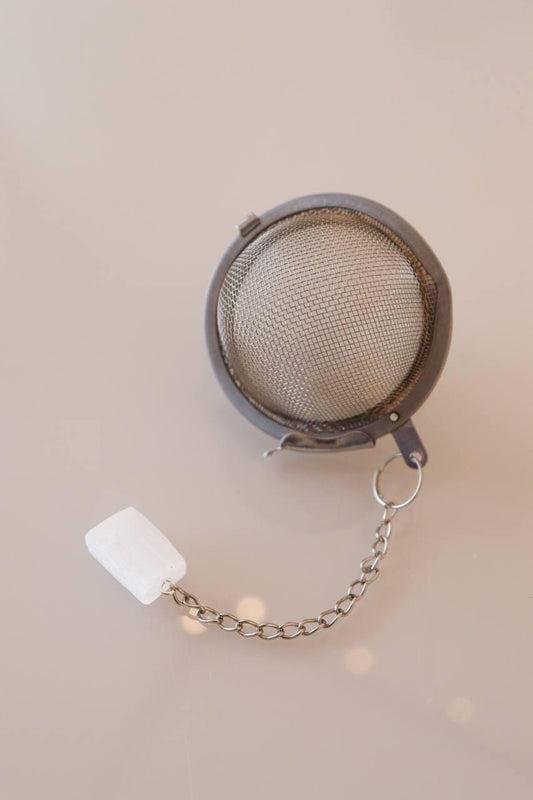 Infusor de Chá com Pedra Selenita Bruto