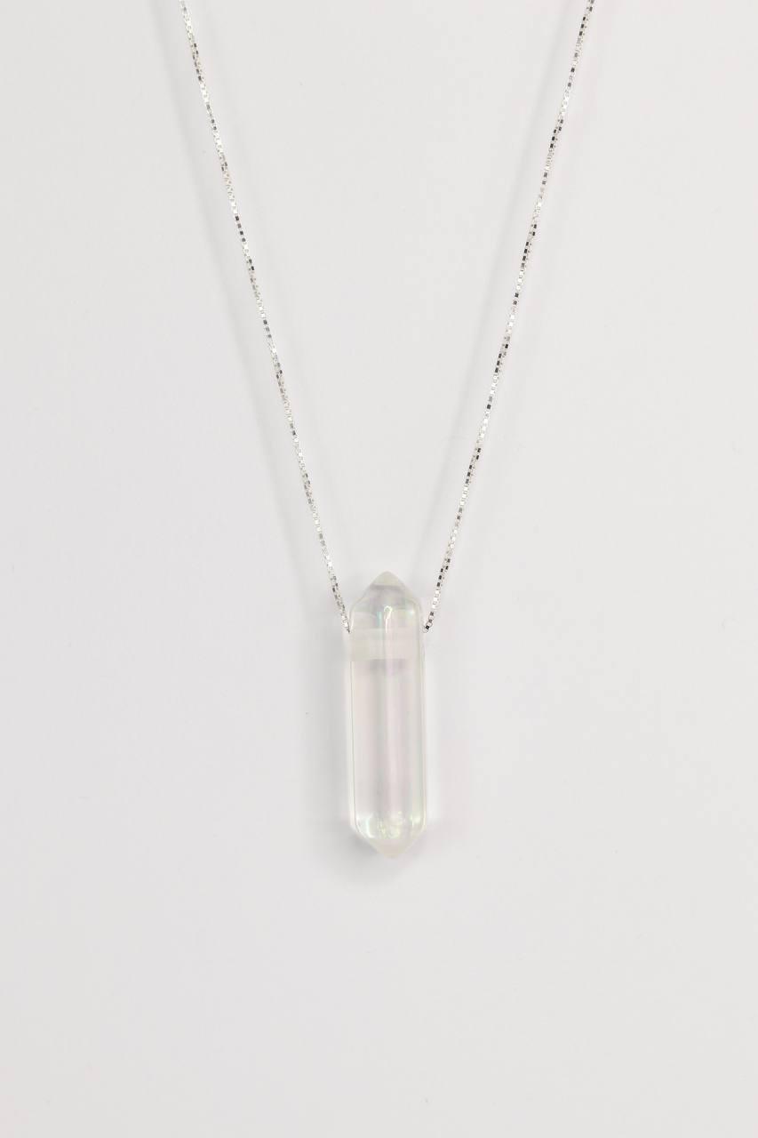 Colar Ponta Biterminada Aqua Opala Prata 925