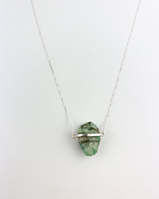 Colar Esmeralda bruta Prata 925