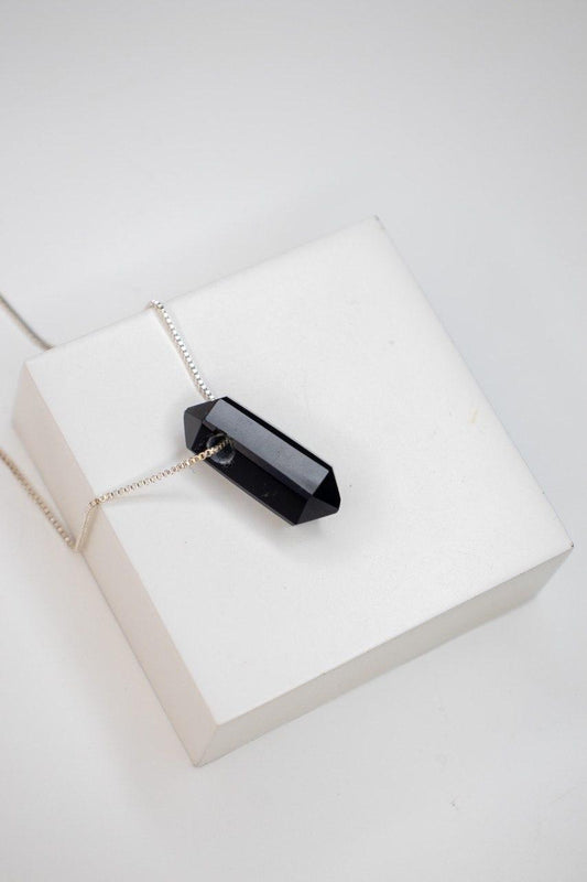 Colar Obsidiana Biterminado Prata 925
