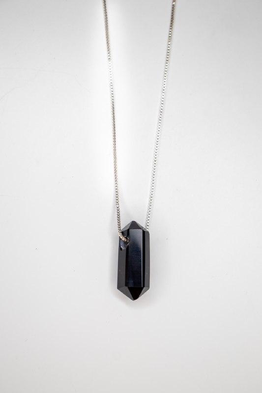 Colar Obsidiana Biterminado Prata 925