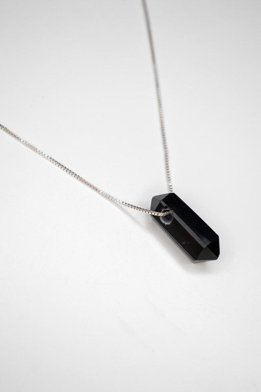 Colar Obsidiana Biterminado Prata 925
