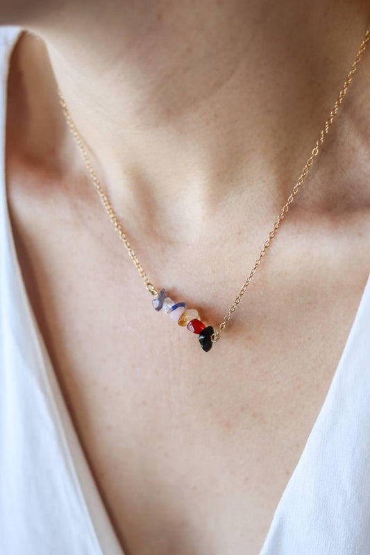 Colar Petit Chakras Banho Ouro