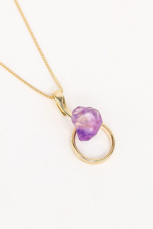 Colar Longo Ametista Ello Midi banhado Ouro