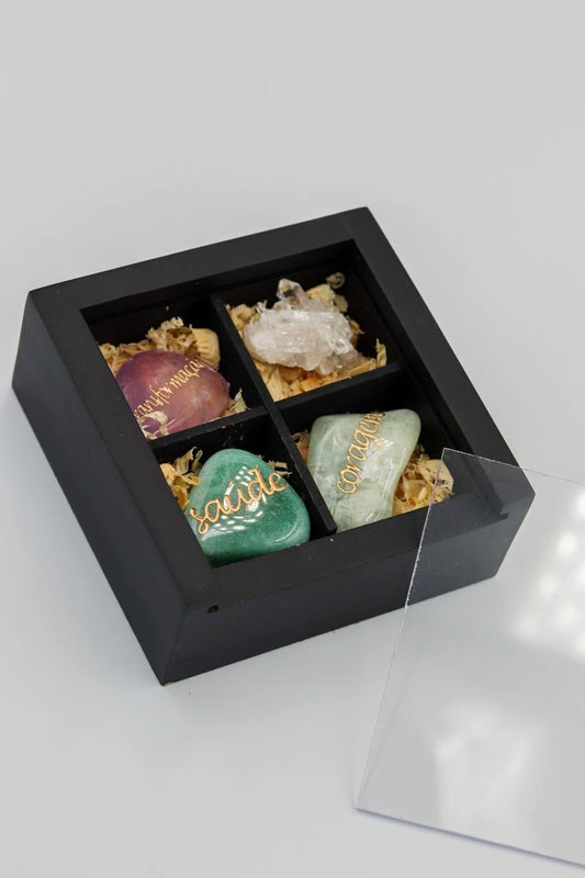 Kit Caixa Cristais Poderosos Quatro pedras