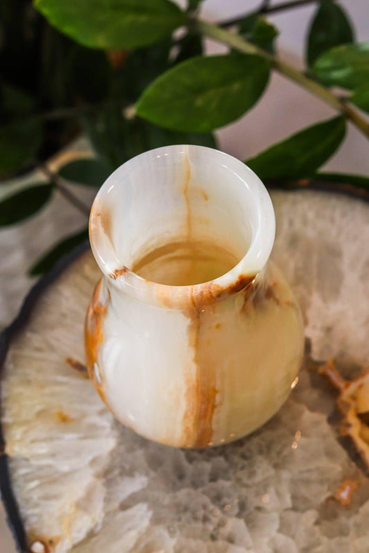 Vaso de Ônix Branco