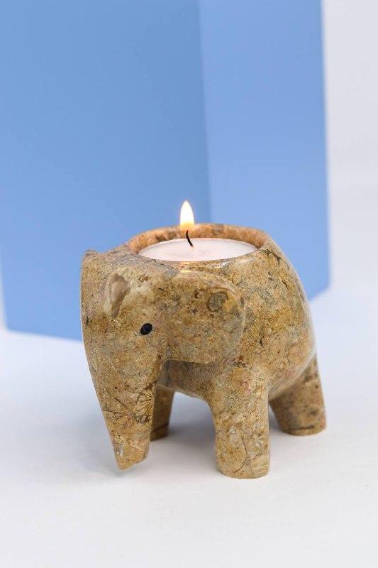 Porta Vela de Elefante Ônix