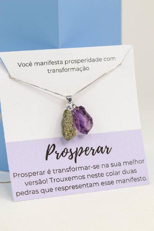 Colar Ametista com Pirita Manifesto Banho Prata