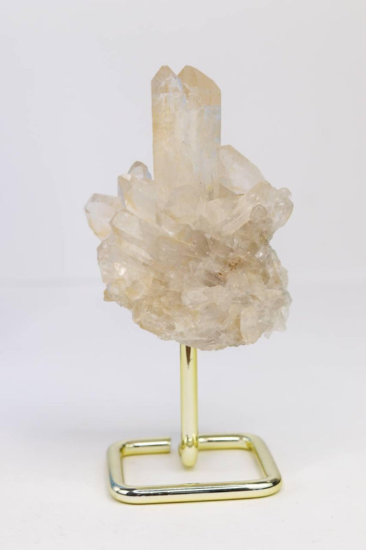 Drusa Cristal na Base de Metal Dourada 350 a 410 gramas
