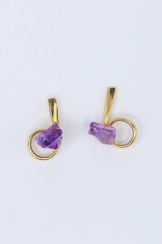 Brinco Ametista Ello Midi banhado Ouro