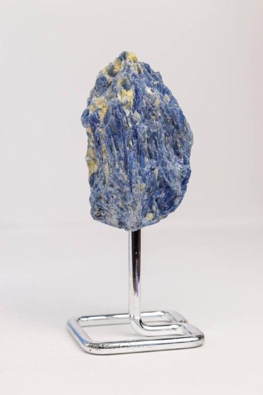 Cianita Azul na Base de Metal Prata 265 a 400 gramas