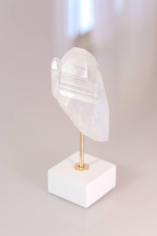 Drusa Cristal na Base de Madeira Branca