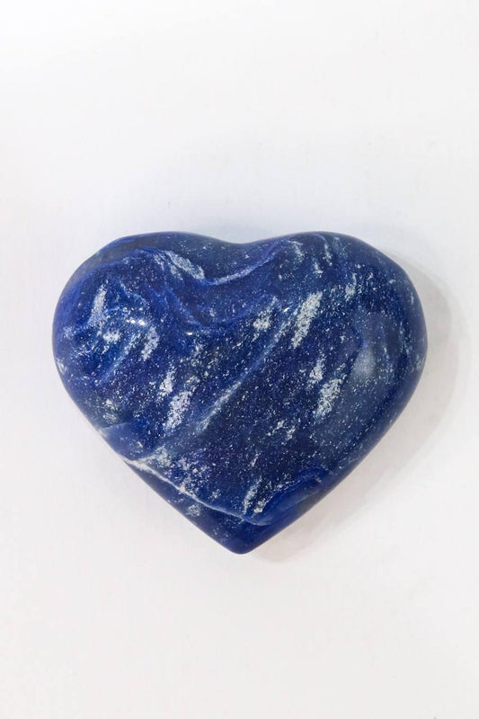 Coração de dumortierita com quartzo azul 50 a 68 gramas