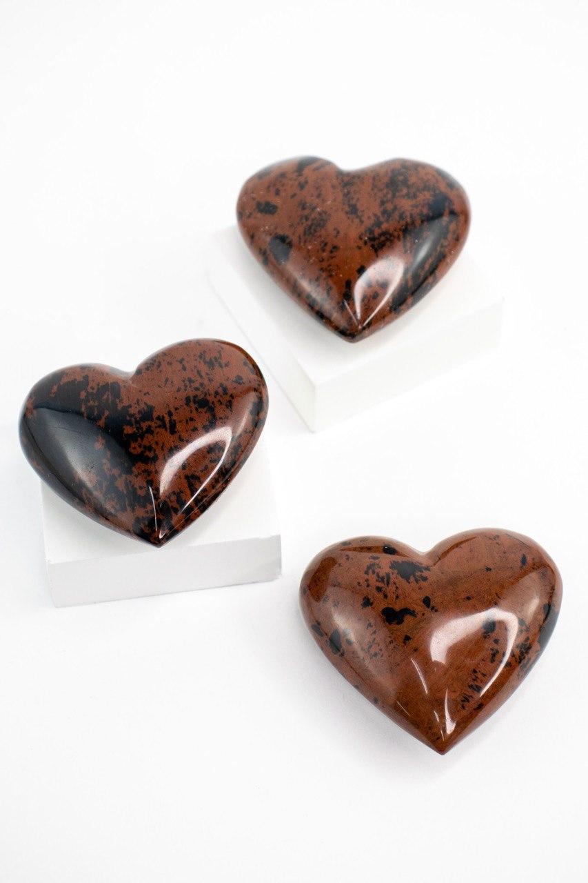 Coração Obsidiana cor do Mogno 60 78 gramas
