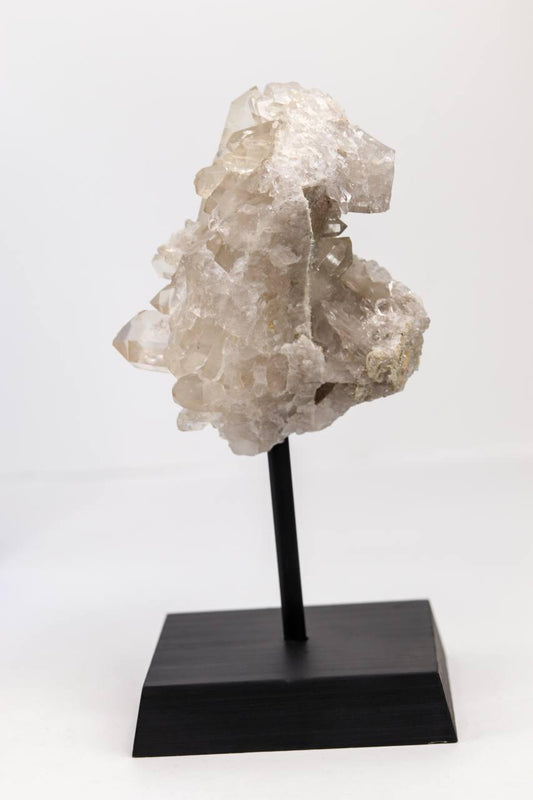 Drusa Cristal na Base de Madeira Preta 463 gramas