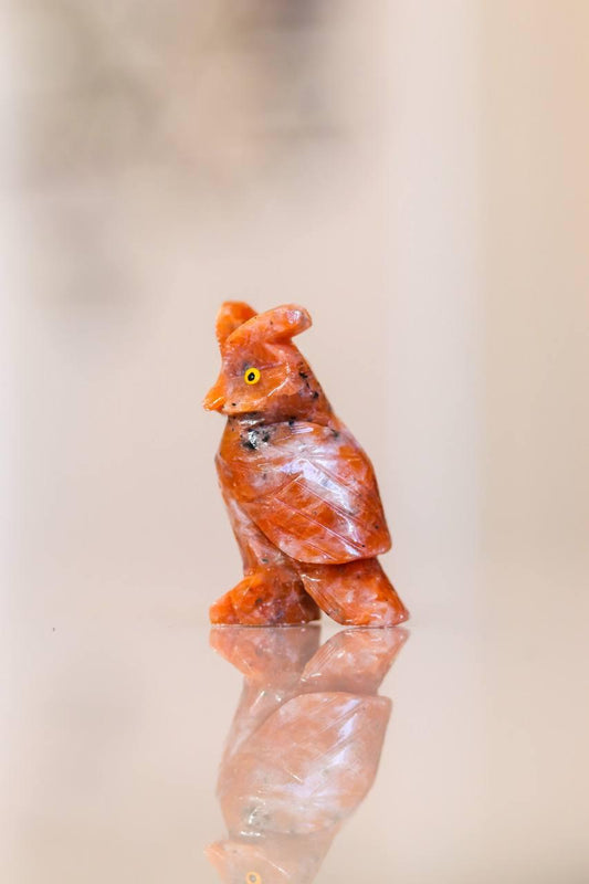 Coruja Calcita Laranja pequena
