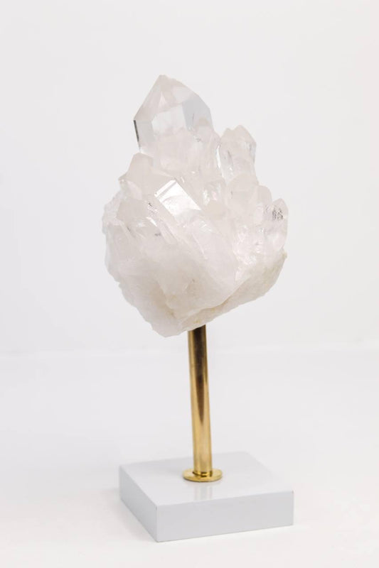 Drusa de Cristal na Base de Madeira Branca 1,119Kg
