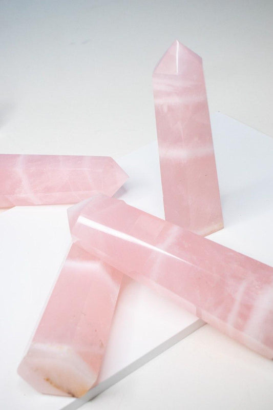 Ponta Polida Quartzo Rosa 410 a 595 gramas