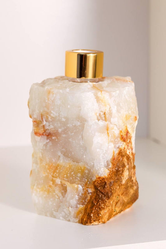 Difusor Ônix Branco Banho Ouro