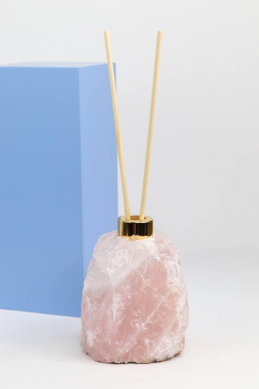 Difusor Quartzo rosa Banho Ouro